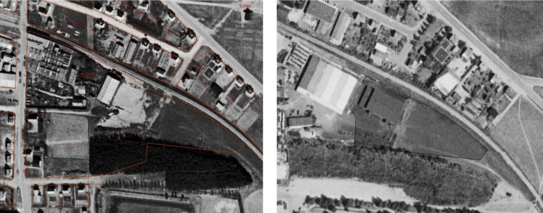 Fig 2. Flygfoto över Sjöbo bruk, Stamhem 1960.